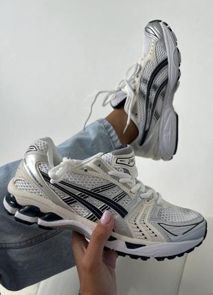 Ассикс кроссовки серыеasics gel-kayano 14 white/black2 фото