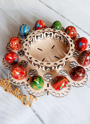 Великодня різальна підставка під яйця та кулиц 34х10 см