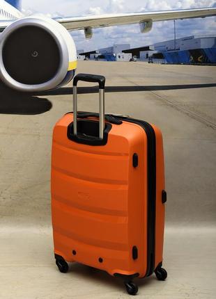 Антиударний валізу з поліпропілену великий airtex 229 orange8 фото