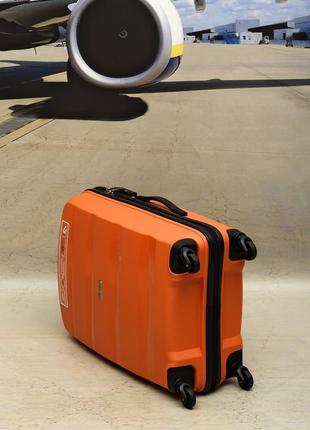 Антиударний валізу з поліпропілену великий airtex 229 orange9 фото