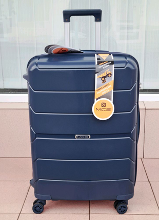 Валіза средний чемодан  mcs  366 синий 100 % полипропилен  turkey 🇹🇷