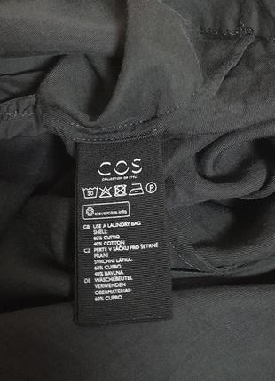 Чорне коротке натуральне плаття з високим коміром кишенями бавовна cos7 фото