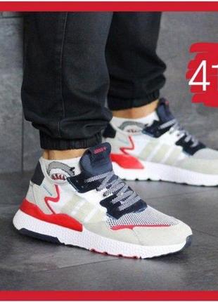 Взуття adidas nite jogger boost чоловіче адіас буст білі червоні