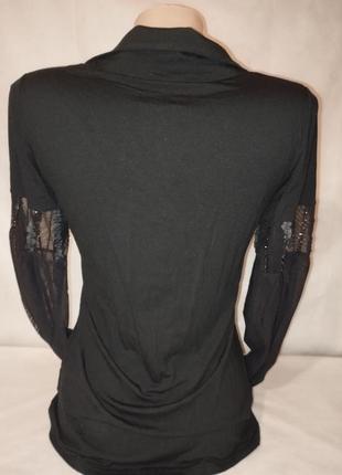 Блузка на ґудзиках довгий рукав стрейч рукава сітка2 фото