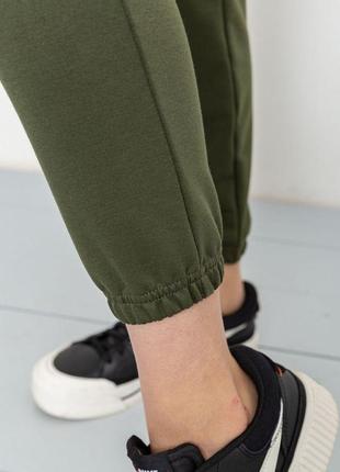 Спорт штани жіночі двонитка, колір хакі, 129r14666 фото