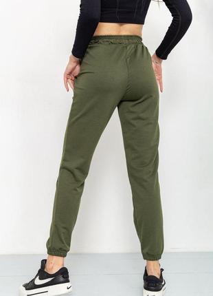 Спорт штани жіночі двонитка, колір хакі, 129r14664 фото
