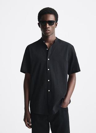 Сорочка комір стійка рубашка теніска s zara