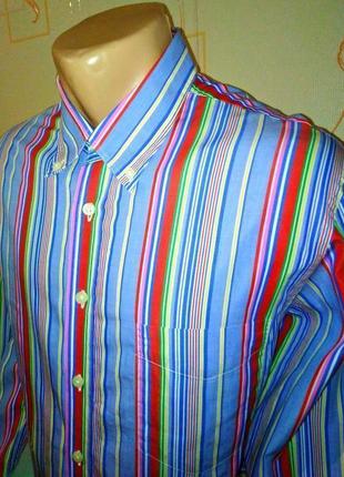 Стильная рубашка в разноцветную полоску hackett london made in portugal, молниеносная отправка3 фото