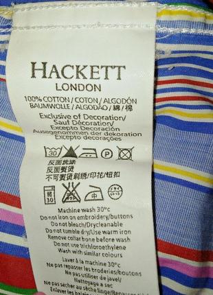 Стильная рубашка в разноцветную полоску hackett london made in portugal, молниеносная отправка9 фото