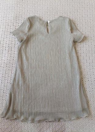 Святкова срібна сукня з блиском сукеночка на свято з шифону плаття для дівчинки сріблясте2 фото