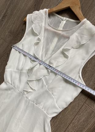 Elise rayan 10/38рр s/m новое нежное легкое белое платье с оборкой рюшем6 фото