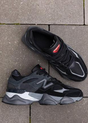 Мужские черные кроссовки в стиле new balance 9060 black castlerock grey