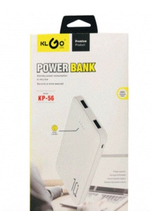 Зовнішній акумулятор power bank klgo kp-56 10000mah 2.1a