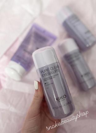 Двофазний засіб для зняття макіяжу kiko milano pure clean eyes & lips