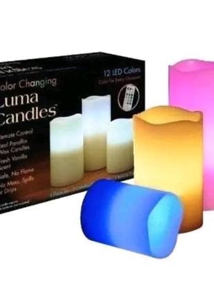 Світлодіодні свічки набір з 3 шт luma candles color changing