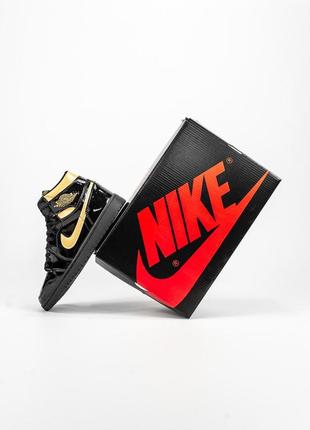 Кросівки jordan 1 retro black\gold кроссовки6 фото