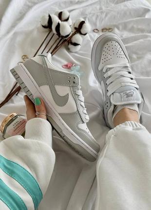 Nike dunk white grey6 фото