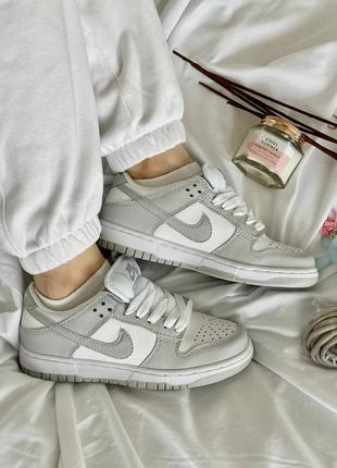 Nike dunk white grey9 фото