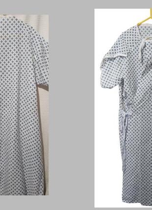Х4. бавовняний вільний халат сорочка на запах на зав'язках в лікарню унісекс роддом на операцію ба5 фото