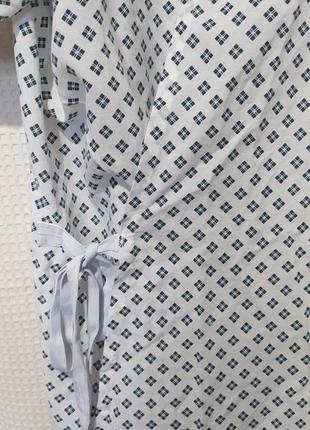 Х4. хлопковый свободный халат рубашка на запах на завязках в больницу унисекс в роддом на операцию8 фото