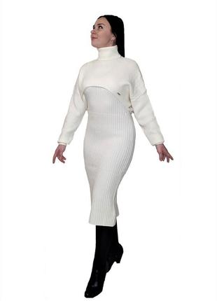 Сукня трикотажна 2в1  finery  молочне s-m