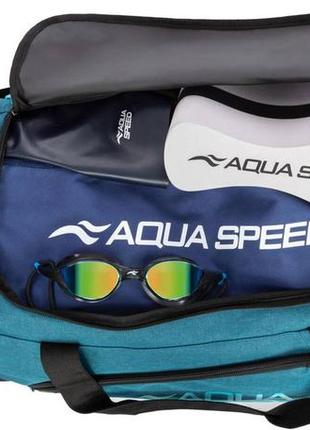 Спортивна сумка aqua speed duffel bag l 60152 бірюзовий 55x26x30см (141-27)4 фото