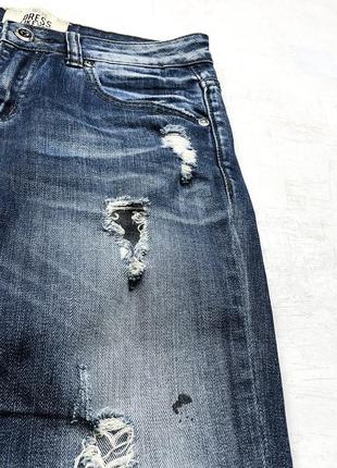 Шикарні красиві джинси wiya denim із стильними рваностями та потертостями7 фото