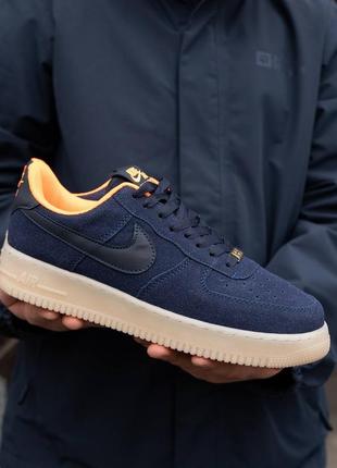 Чоловічі кеди - кросівки в стилі nike air force bleu orange9 фото