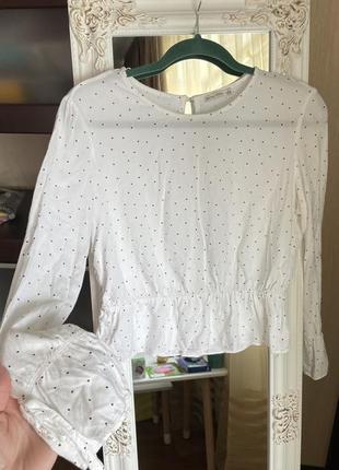 Стильна блуза сорочка рубашка в горох2 фото