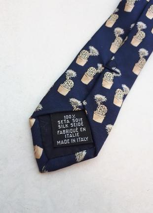 Брендова краватка saint laurent краватка вінтажна принт кактуси шовкова шовк шовк7 фото