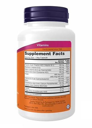 Витамины группы b now foods vit b-100 100 веган капс