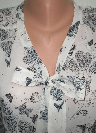 Блуза принт бабочки с длинным рукавом new look3 фото
