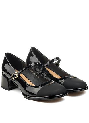 Туфли женские черные на каблуке 2413т