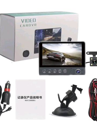 Автомобільний відеореєстратор на 3 камери c9, lcd 4", wdr, 1080p2 фото
