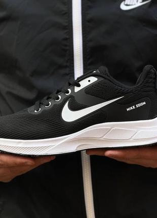 Черные мужские кроссовки nike zoom 40-44. кроссовки мужские текстиль сетка8 фото