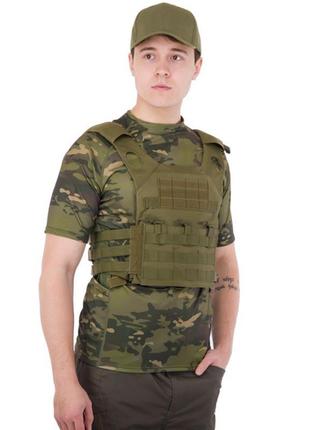 Плитоноска для бронепластин с системой molle military rangers zk-5515  оливковый (59508240)