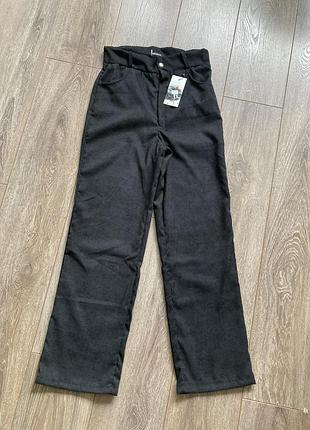 42рр xs/s нові чорні рубчик велюр прямі з високою посадкою по типу вельветових