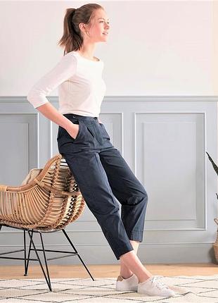 Хлопковые коттоновые брюки чинос tcm tchibo