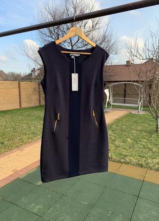 Тёмно-синие женское стильное платье от sabrina diamanti, новое короткое платье