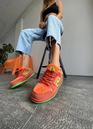 Женские кроссовки nk sb dunk x grateful bears orange4 фото