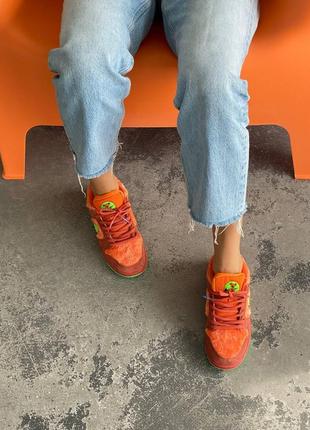 Женские кроссовки nk sb dunk x grateful bears orange2 фото