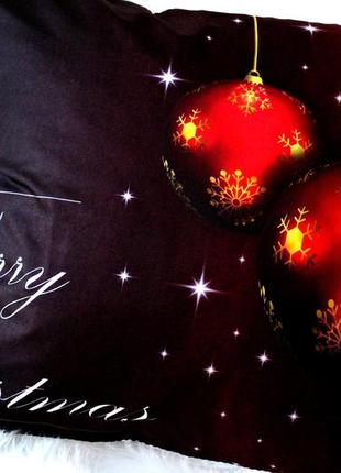 Декоративна наволочка з новорічним принтом. для декору будинку, 45*45 см2 фото