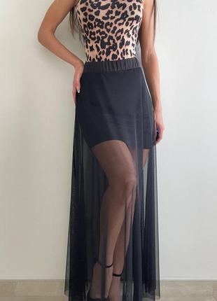 Довга спідниця сітка, длинная юбка сетка6 фото