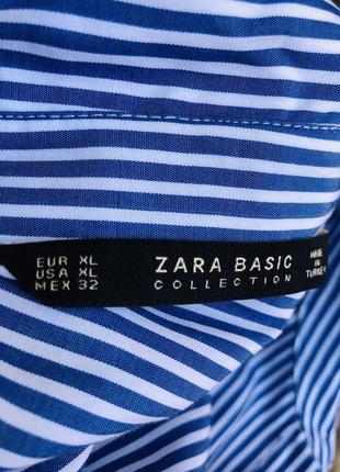 Полосатая голубая рубашка оверсайз zara6 фото