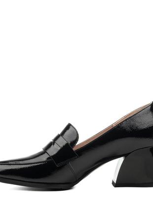 Туфли женские черные лакированные кожаные 2343т3 фото