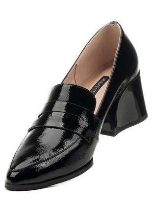 Туфли женские черные лакированные кожаные 2343т4 фото