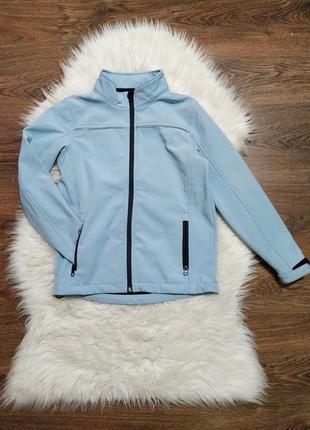 Блакитна термо куртка на флісі для дівчинки або хлопчика 10-11 років-atrium