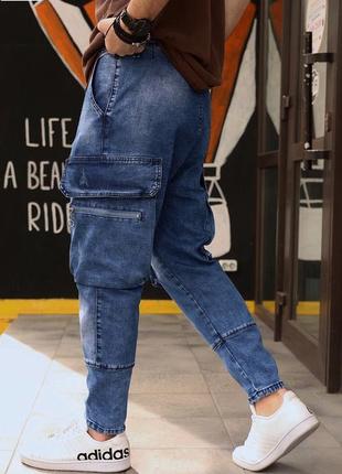 Чоловічі джинси карго трендової моделі за дуже привабливою ціною 🔥3 фото
