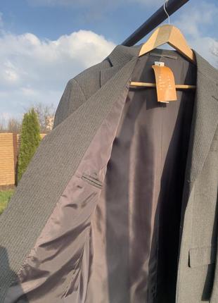 Новый мужской классический пиджак в сером цвете (2хл)7 фото