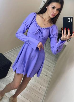 Фиолетовое мини-платье1 фото